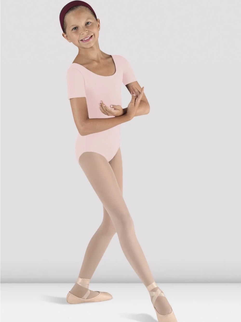 Bloch Girls Pink Short Sleeve Leotard Size 4-6 Dance